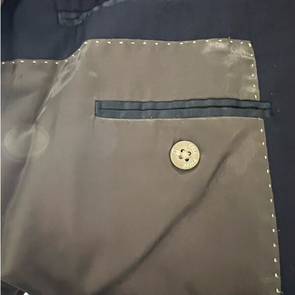 Lyle & Scott Black Three Button Front Worsted Wool Sports Coat Size 46R - Picture 3 of 8